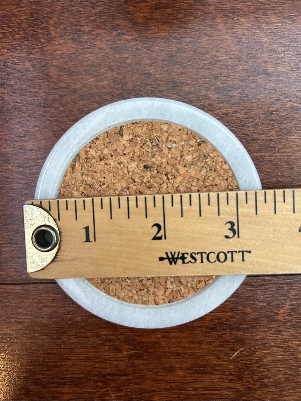 Vintage Marble and Cork Round Drink Coasters - Set of 6